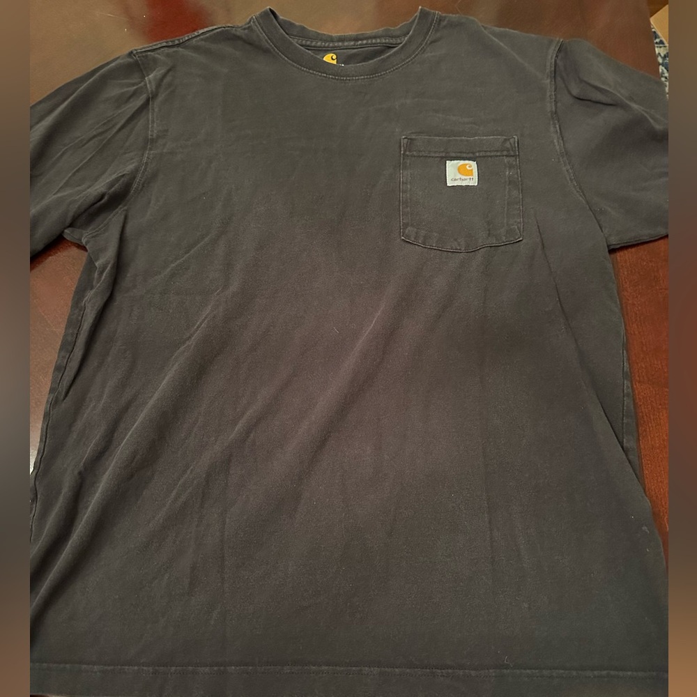 Carhartt Men's Short Sleeve Workwear Pocket T-Shirt Bundle of 2 Navy and Black - Picture 5 of 6